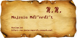 Mojzsis Ménrót névjegykártya